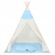 Дитячий намет (вігвам) Springos Tipi XXL White/Sky Blue TIP06