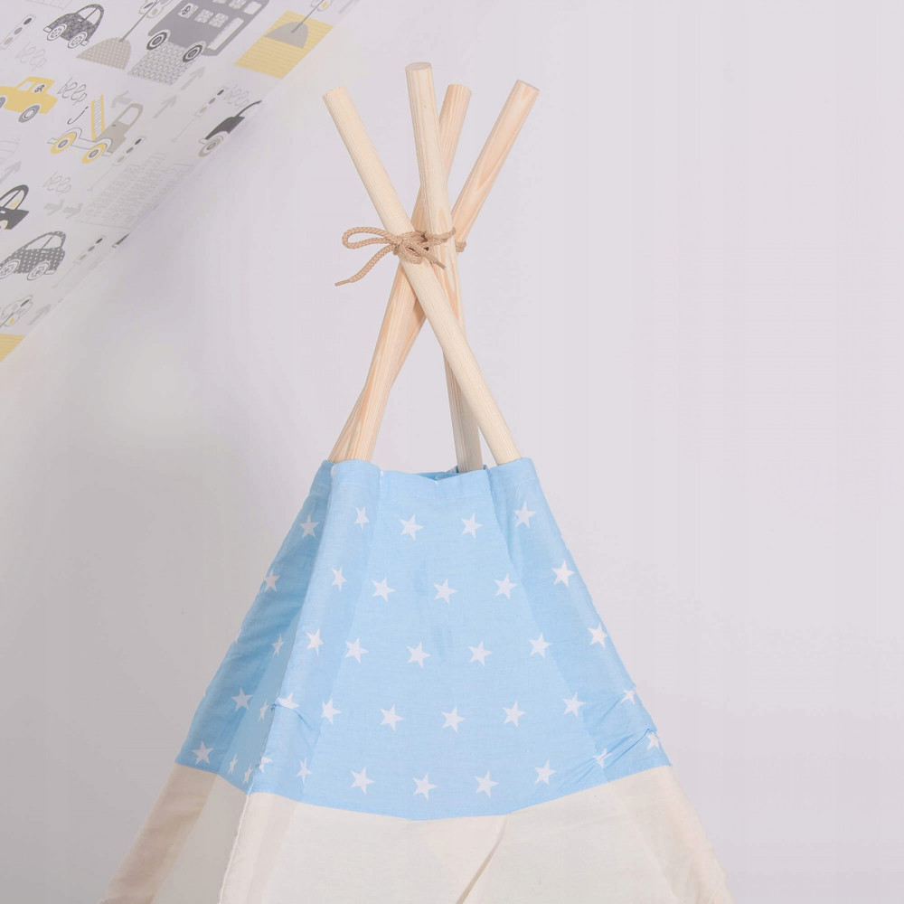 Дитячий намет (вігвам) Springos Tipi XXL White/Sky Blue TIP06