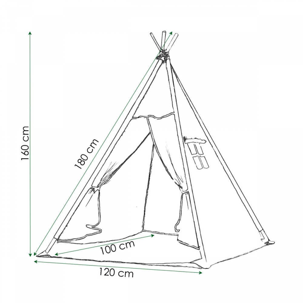 Детская палатка (вигвам) Springos Tipi XXL White/Grey TIP07