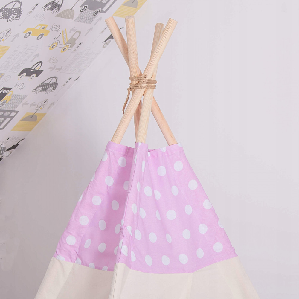 Дитячий намет (вігвам) Springos Tipi XXL White/Pink TIP09
