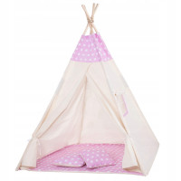 Дитячий намет (вігвам) Springos Tipi XXL White/Pink TIP09