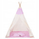 Дитячий намет (вігвам) Springos Tipi XXL White/Pink TIP09