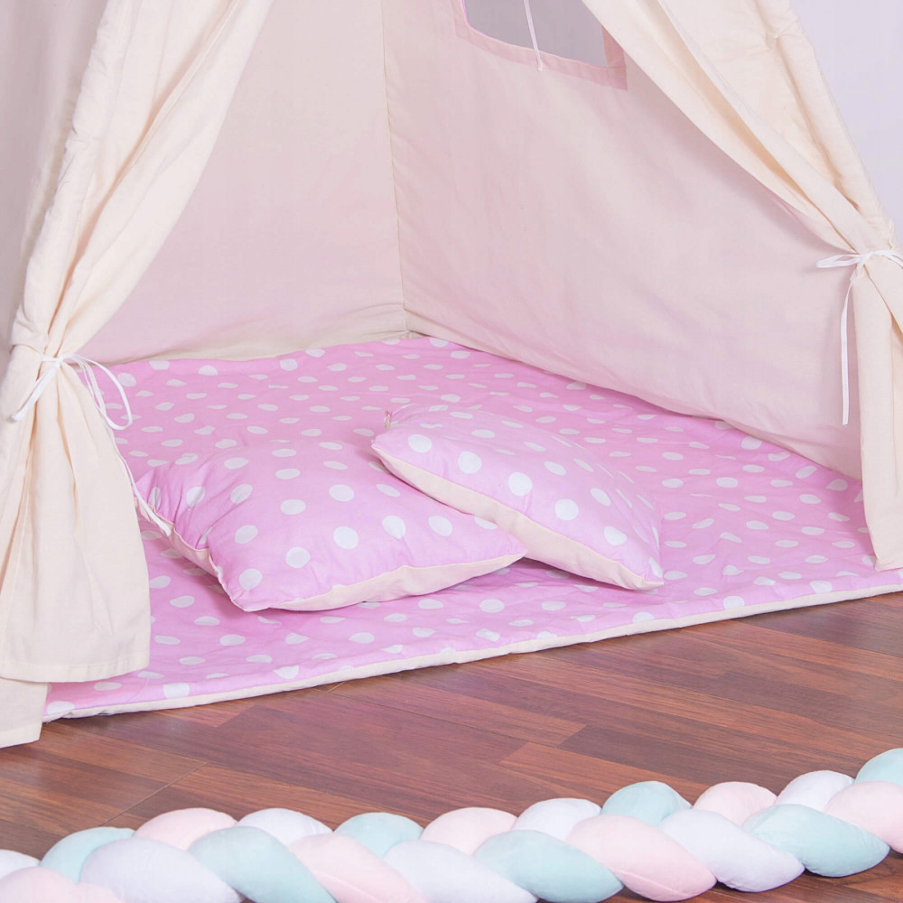 Дитячий намет (вігвам) Springos Tipi XXL White/Pink TIP09