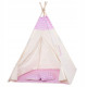 Дитячий намет (вігвам) Springos Tipi XXL White/Pink TIP09