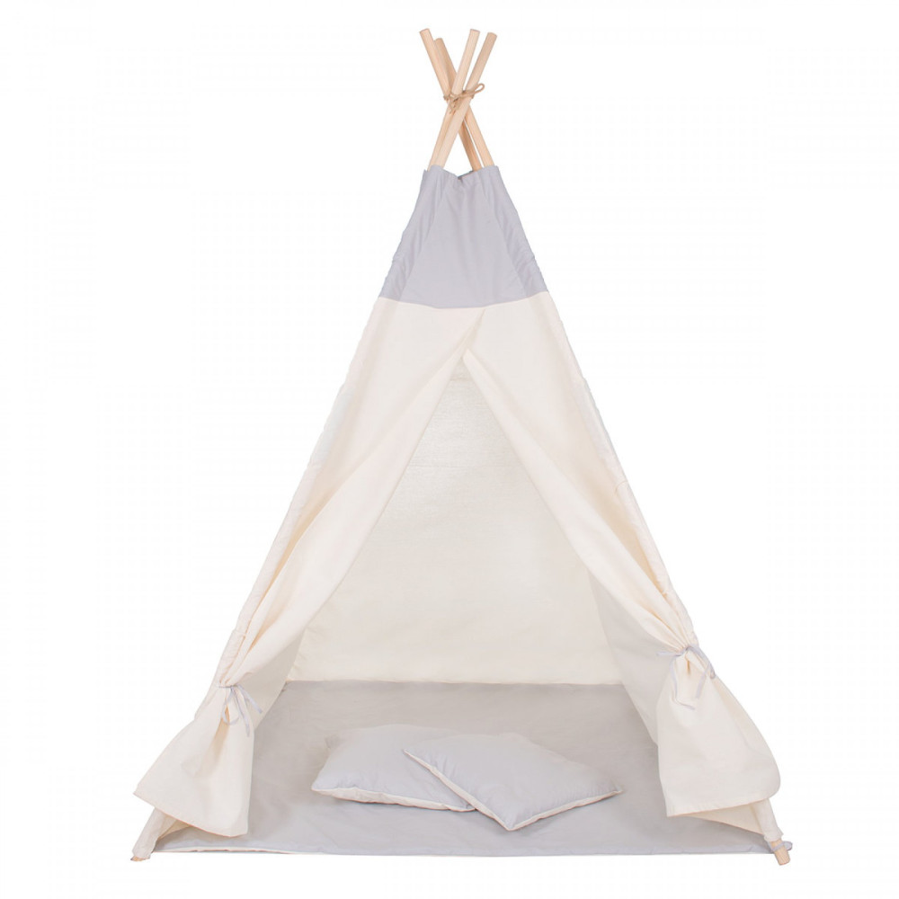 Дитячий намет (вігвам) Springos Tipi XXL White/Grey TIP10