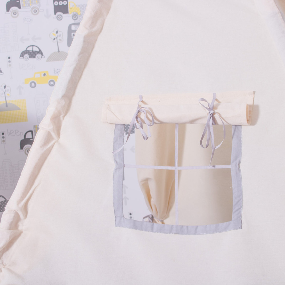 Дитячий намет (вігвам) Springos Tipi XXL White/Grey TIP10