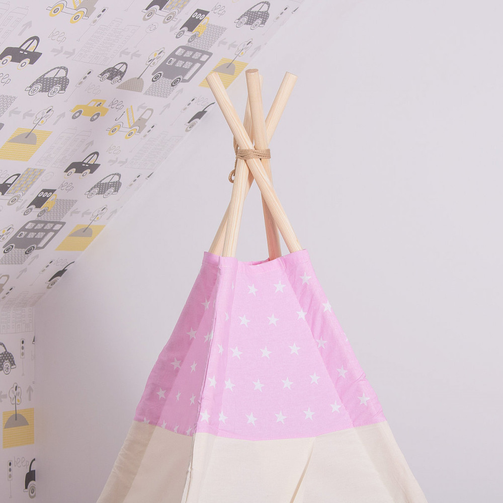 Дитячий намет (вігвам) Springos Tipi XXL White/Pink TIP12