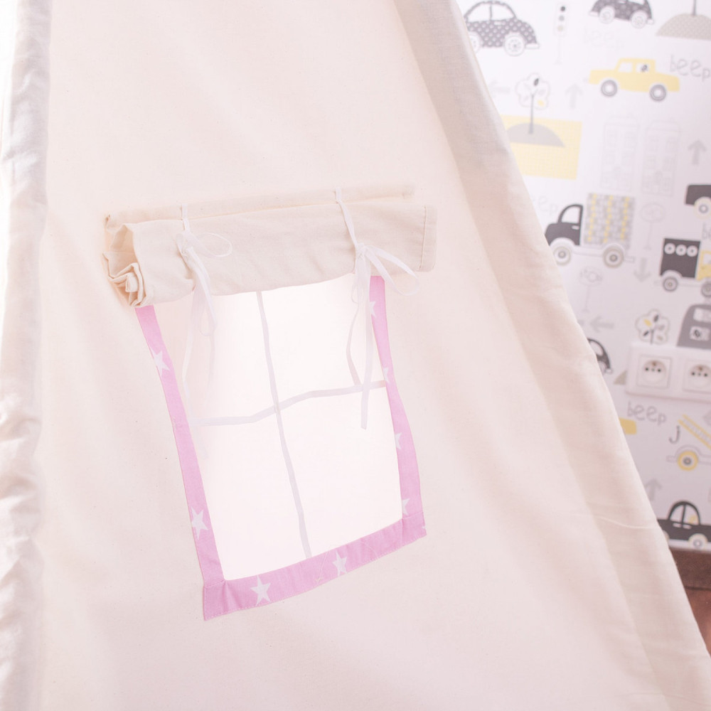 Дитячий намет (вігвам) Springos Tipi XXL White/Pink TIP12