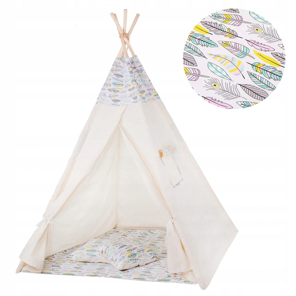 Дитячий намет (вігвам) Springos Tipi XXL White/Mix (TIP14)