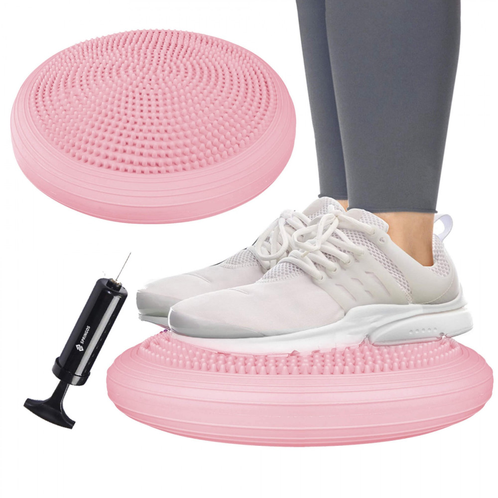 Балансувальна подушка (сенсомоторна) масажна Springos PRO Pink FA0089