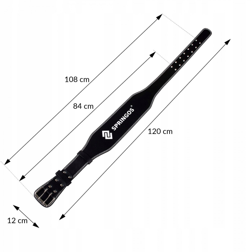 Пояс для важкої атлетики та пауерліфтингу Springos M Black (FA0119)