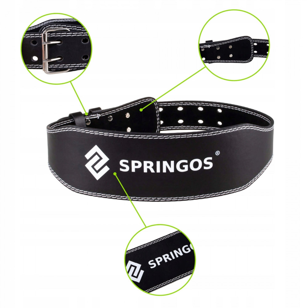 Пояс для важкої атлетики та пауерліфтингу Springos M Black (FA0119)