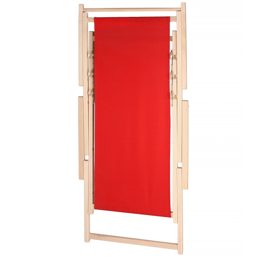 Шезлонг Springos деревянный для пляжа, террасы и сада DC0003 RED
