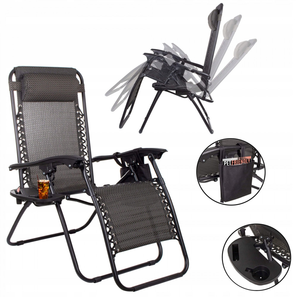 Шезлонг Springos Zero Gravity для пляжу, тераси та саду GC0001