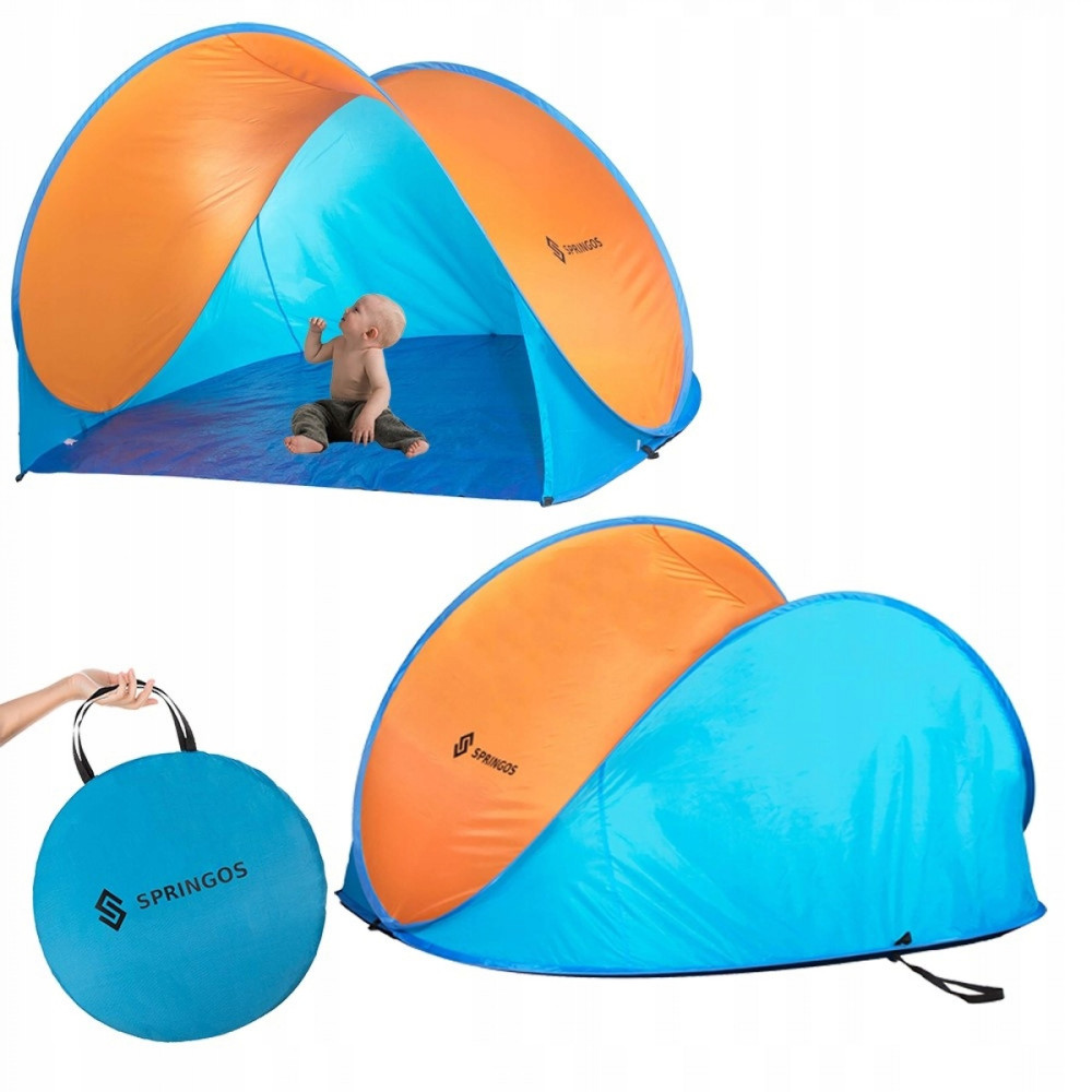 Пляжний тент Springos Pop Up 200 x 120 см PT003 Blue/Orange