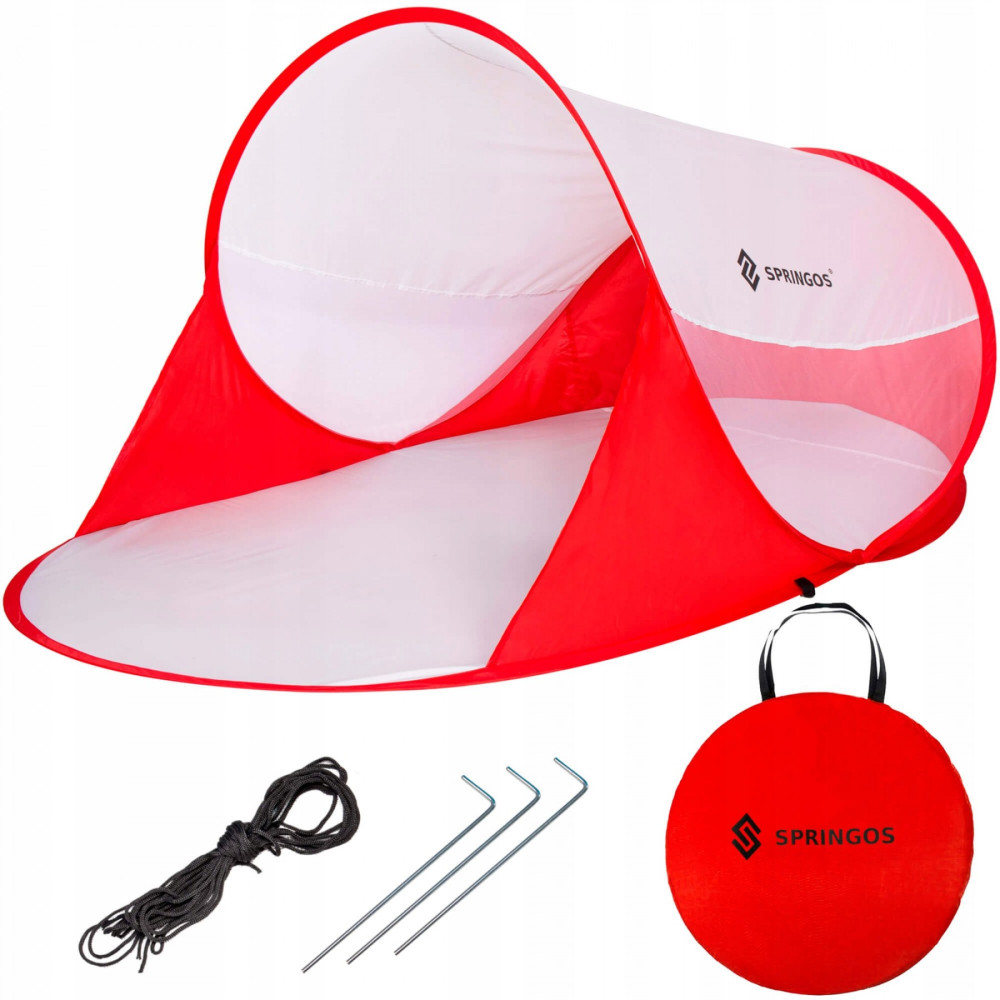 Пляжний тент Springos Pop Up 120 x 200 см PT012 Red/White