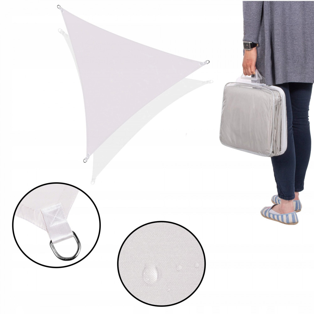 Тент-парус тіньовий Springos для дому, саду та туризму 3 x 3 x 3 м SN1017 Light Grey