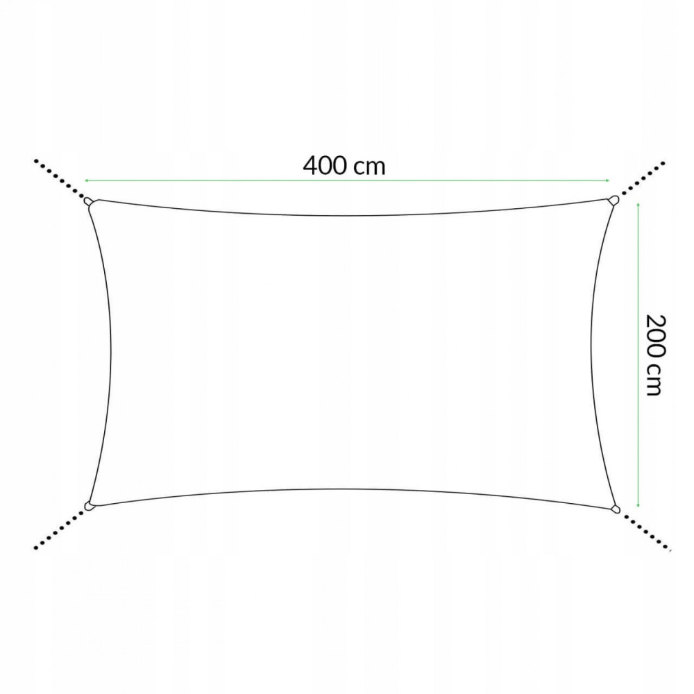 Тент-парус тіньовий Springos для дому, саду та туризму 4 x 2 м SN1037 Light Grey