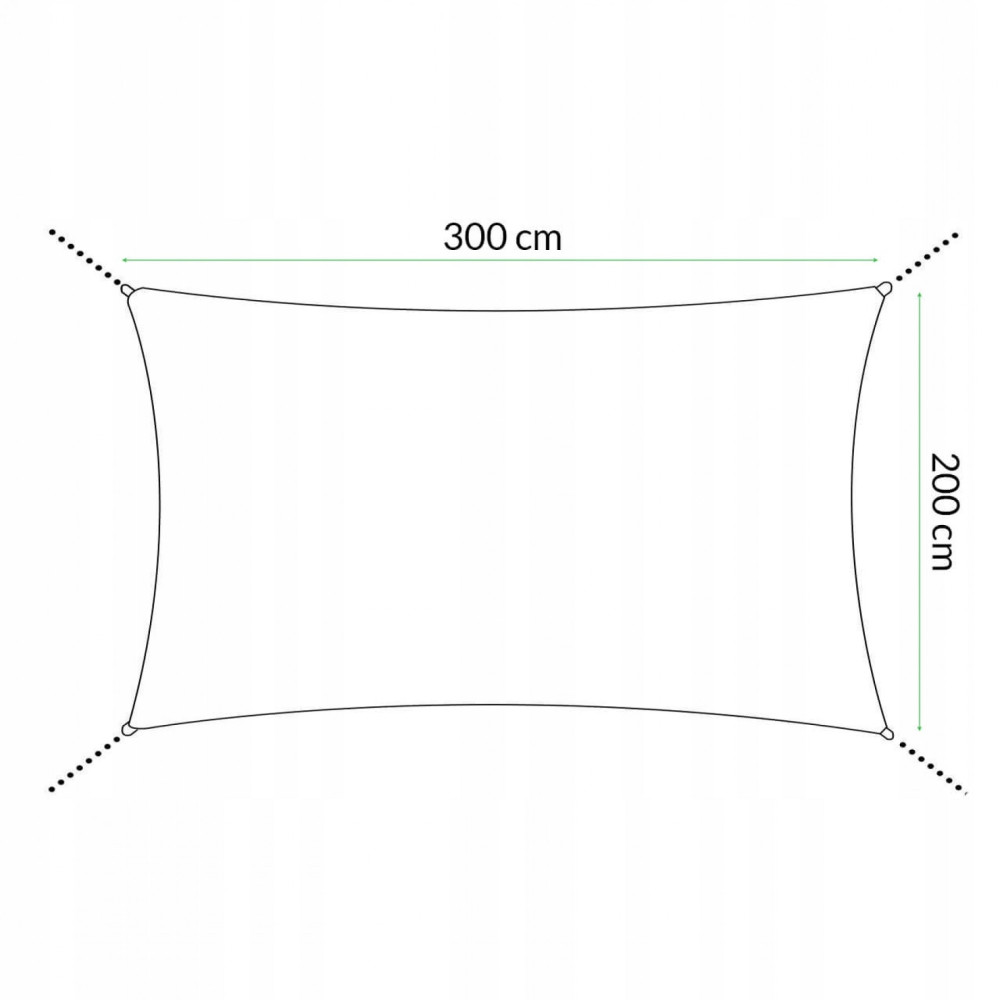 Тент-парус тіньовий Springos для дому, саду та туризму 3 x 2 м SN1041 Light Grey