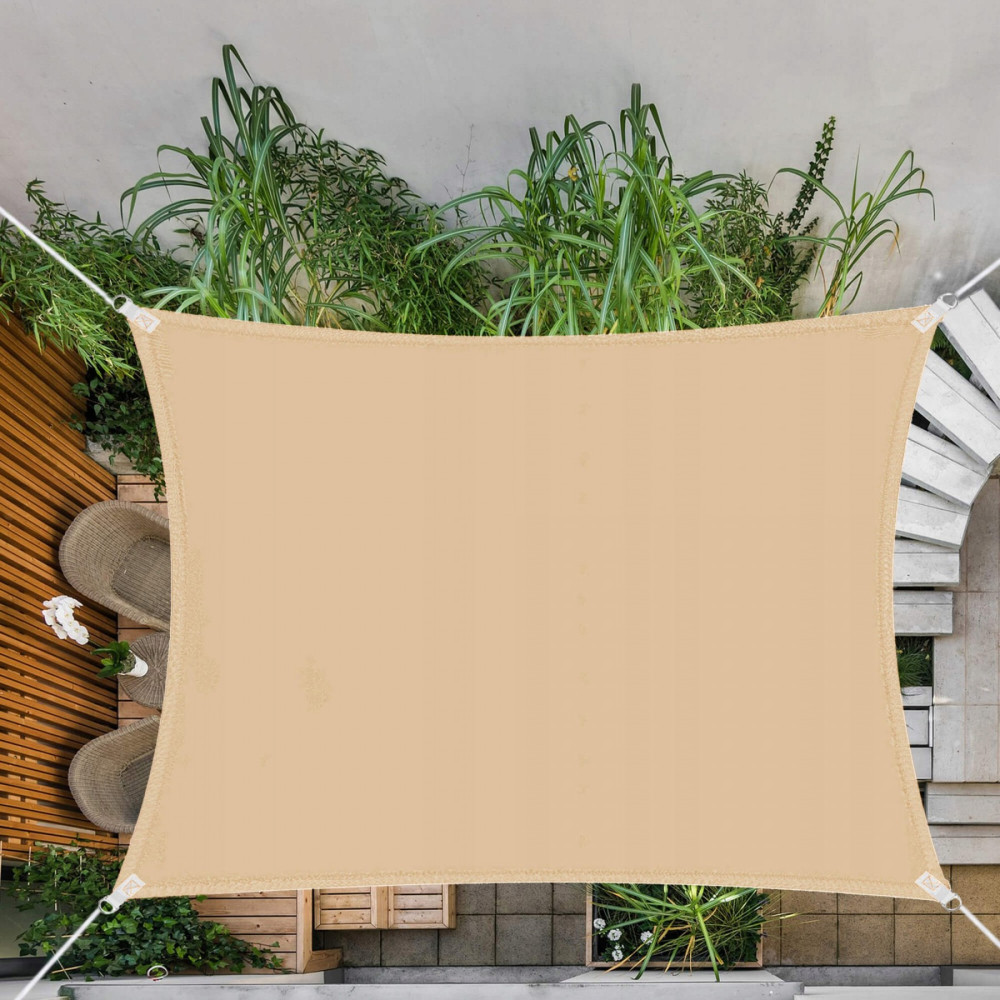 Тент-парус тіньовий Springos для дому, саду та туризму 3 x 2 м SN1042 Beige