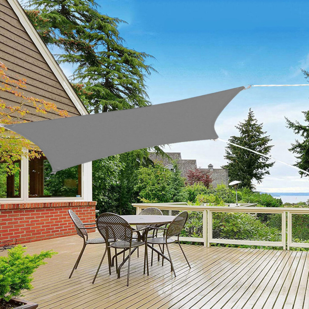 Тент-парус тіньовий Springos для дому, саду та туризму 4 x 4 м SN1051 Graphite
