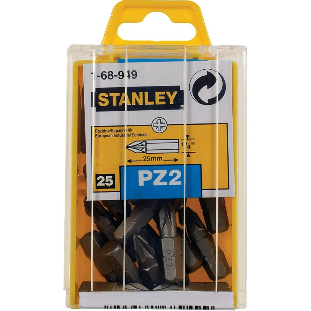 Набір біт Stanley 1/4" PZ2 x 25 мм 25 шт (1-68-949)
