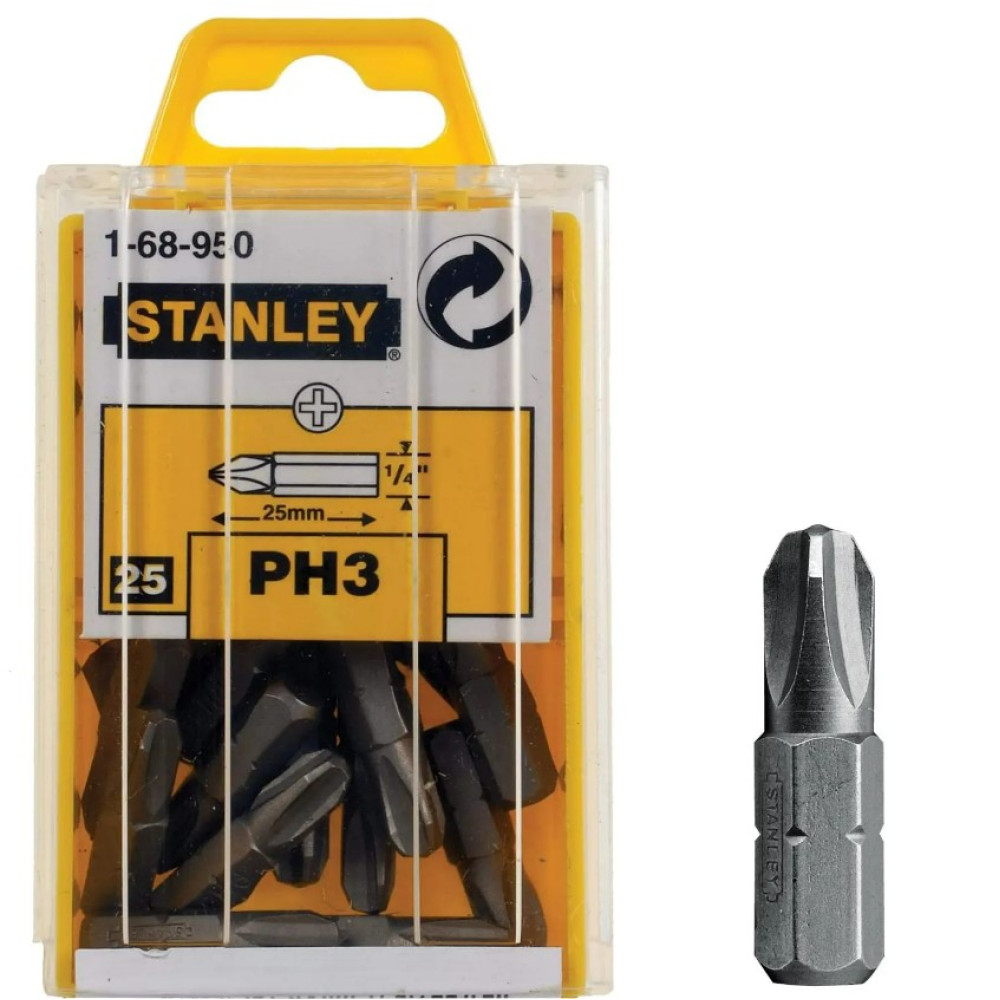 Набір біт Stanley 1/4" PH3 x 25 мм 25 шт (1-68-950)