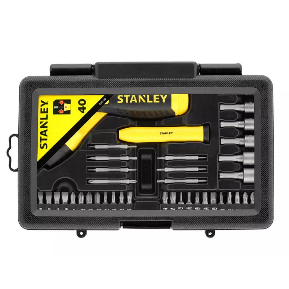 Викрутка Stanley Pistol Grip Ratchet з храповим механізмом та змінними бітами (0-63-038)