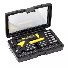 Отвертка Stanley Pistol Grip Ratchet с храповым механизмом и сменными битами (0-63-038)