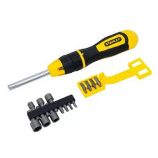 Отвертка Stanley Multibit реверсивная со сменными вставками (STHT0-62574)