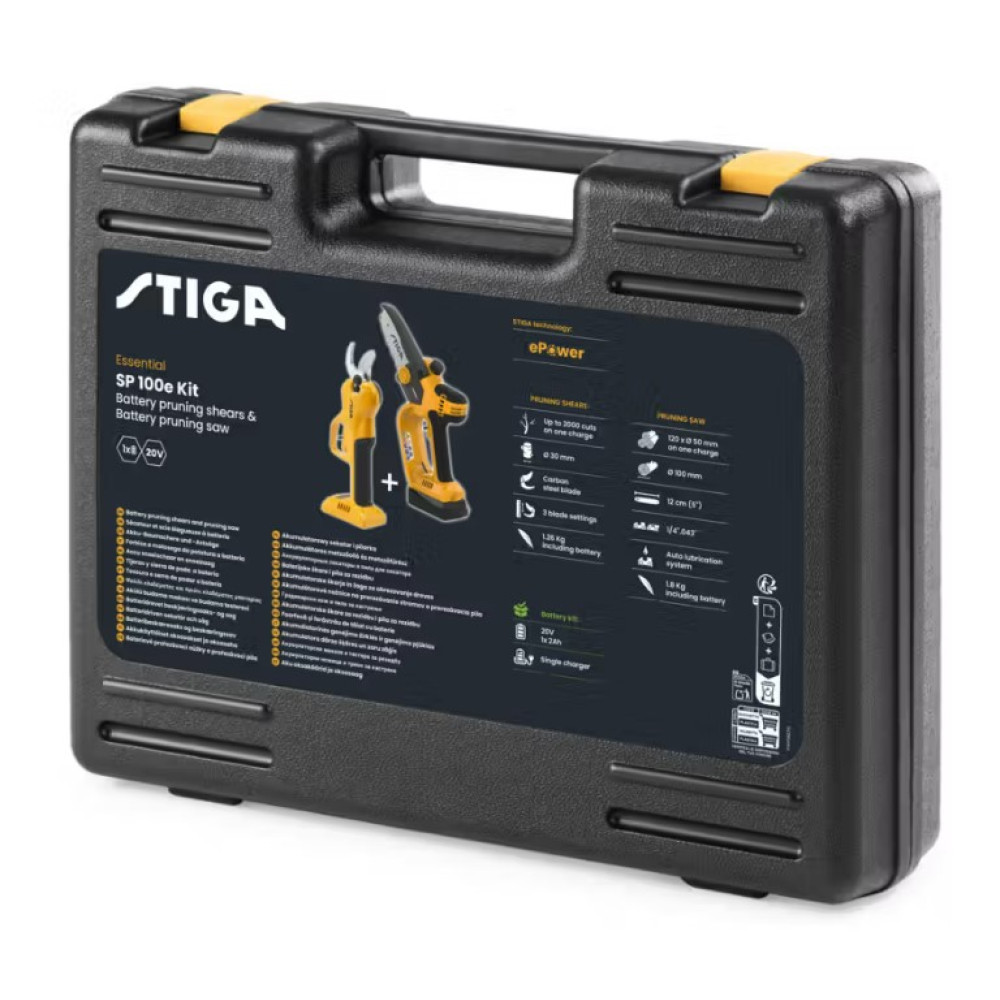 Набор аккумуляторный Секатор + Минипиловая цепная Stiga SP100eKit