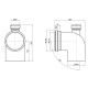 Колено канализационное с отводом TA Sewage 50х110х110, 90° (вверх) TR110013