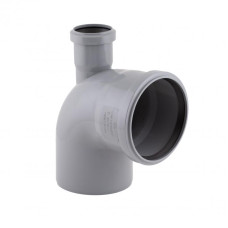 Колено канализационное с отводом TA Sewage 50х110х110, 90° (вверх) TR110013