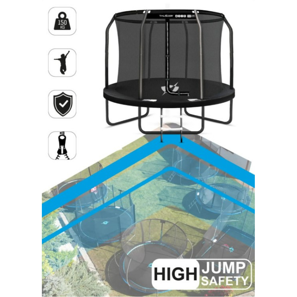 Батут із внутрішньою сіткою THUNDER Inside Elite 14FT 427 см Black