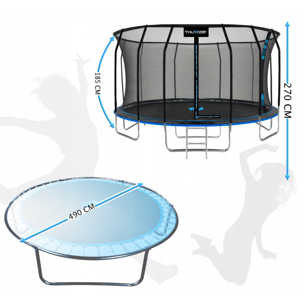 Батут із внутрішньою сіткою THUNDER Inside Elite 16FT 490 см Black/Blue