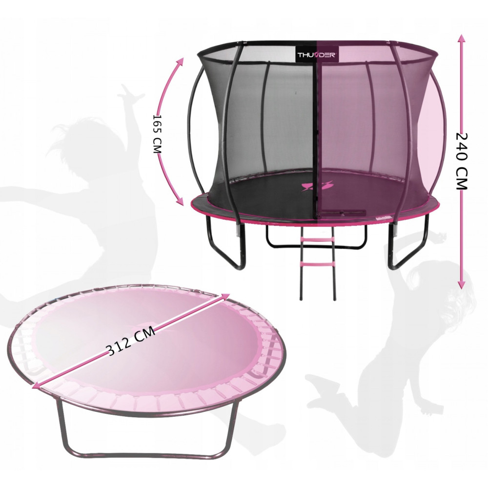 Батут із внутрішньою сіткою THUNDER Inside Ultra 10FT 312 см Black/Pink