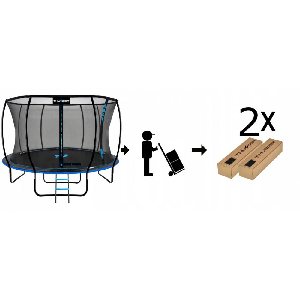 Батут із внутрішньою сіткою THUNDER Inside Ultra 12FT 374 см Black/Blue