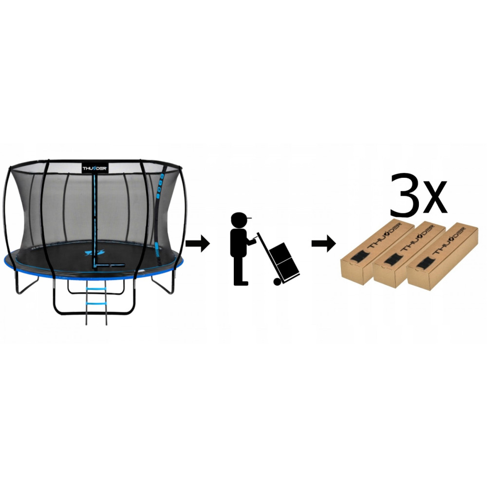 Батут із внутрішньою сіткою THUNDER Inside Ultra 14FT 435 см Black/Blue