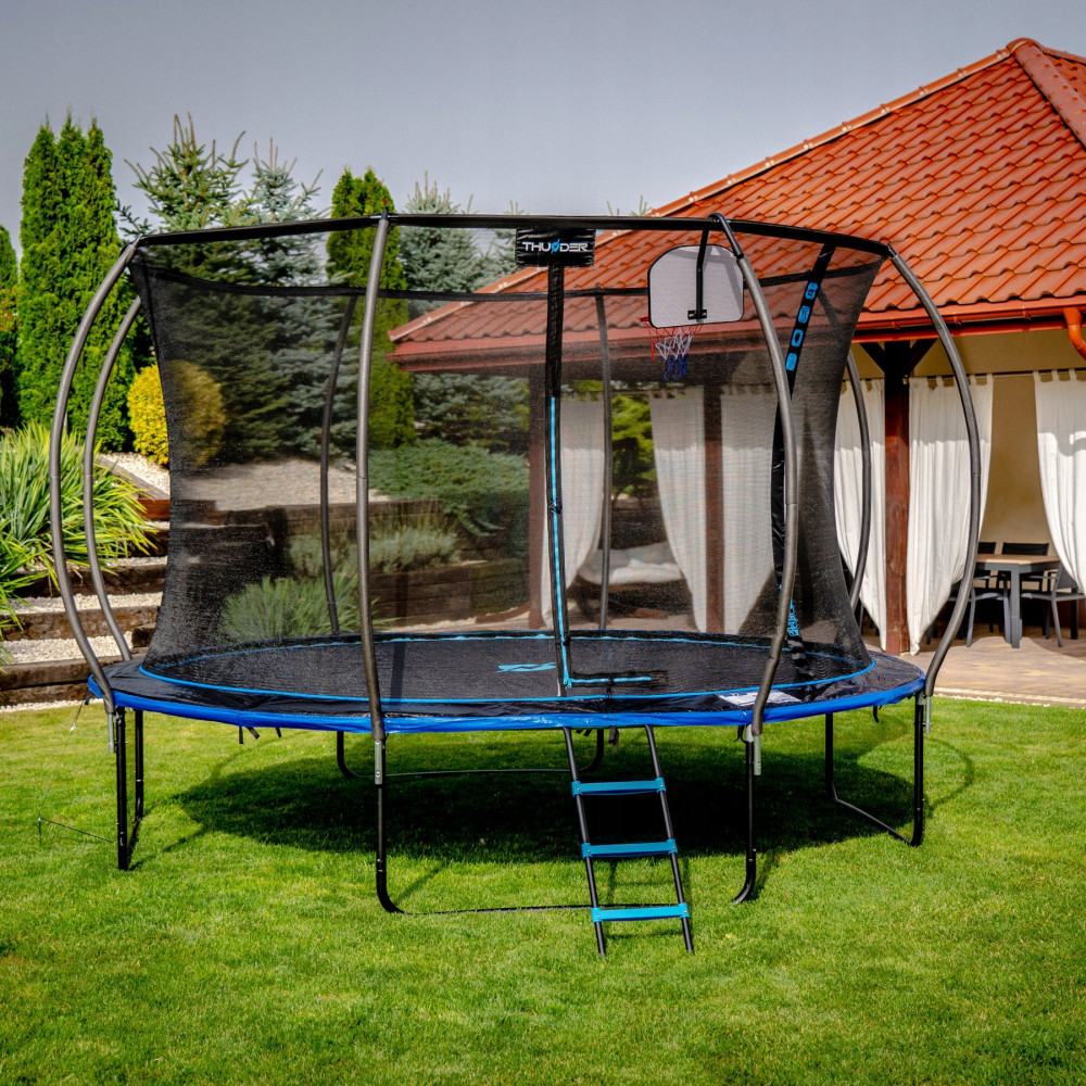 Батут із внутрішньою сіткою THUNDER Inside Ultra 14FT 435 см Black/Blue