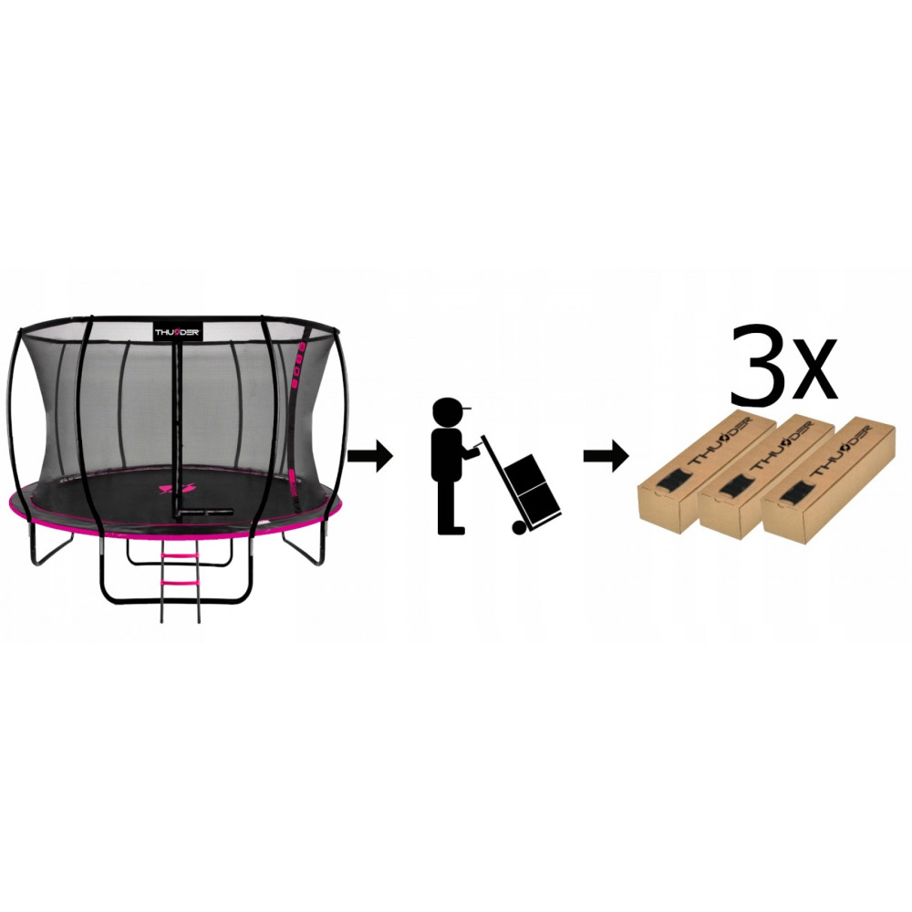 Батут із внутрішньою сіткою THUNDER Inside Ultra 14FT 435 см Black/Pink