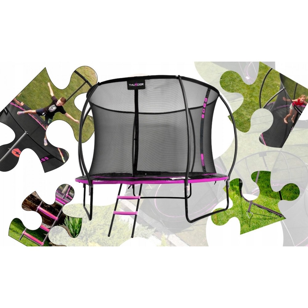 Батут із внутрішньою сіткою THUNDER Inside Ultra 14FT 435 см Black/Pink