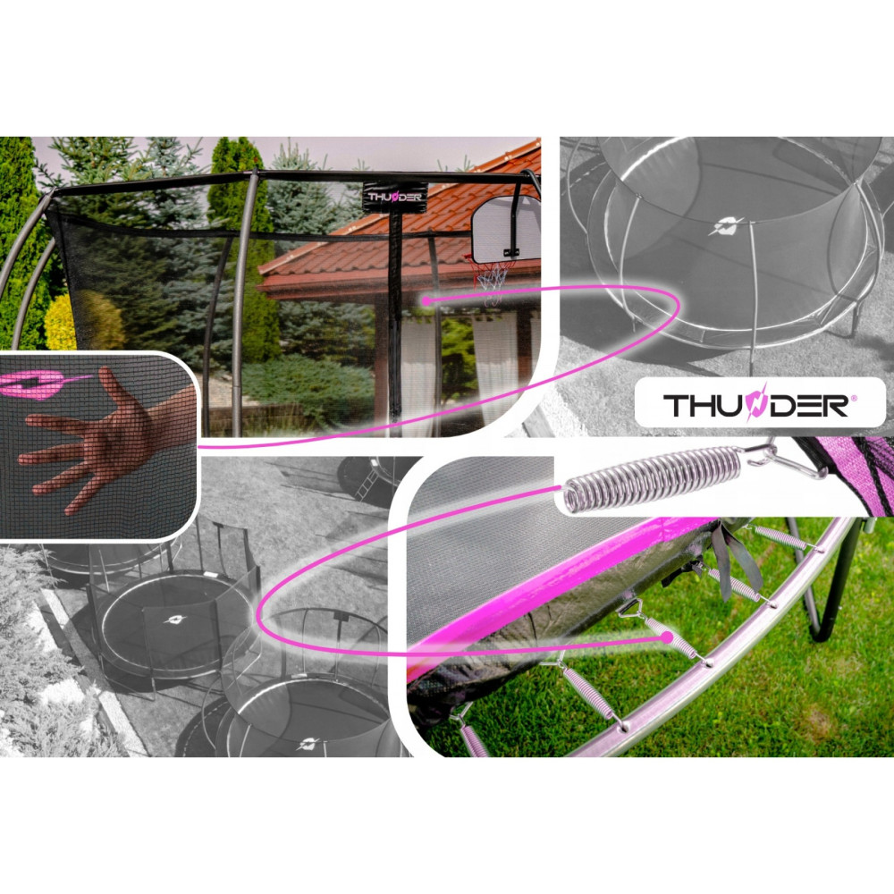 Батут із внутрішньою сіткою THUNDER Inside Ultra 14FT 435 см Black/Pink