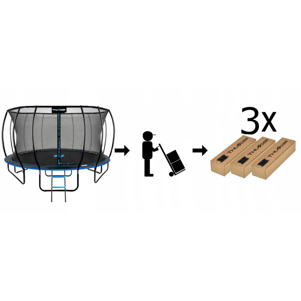 Батут із внутрішньою сіткою THUNDER Inside Ultra 16FT 490 см Black/Blue
