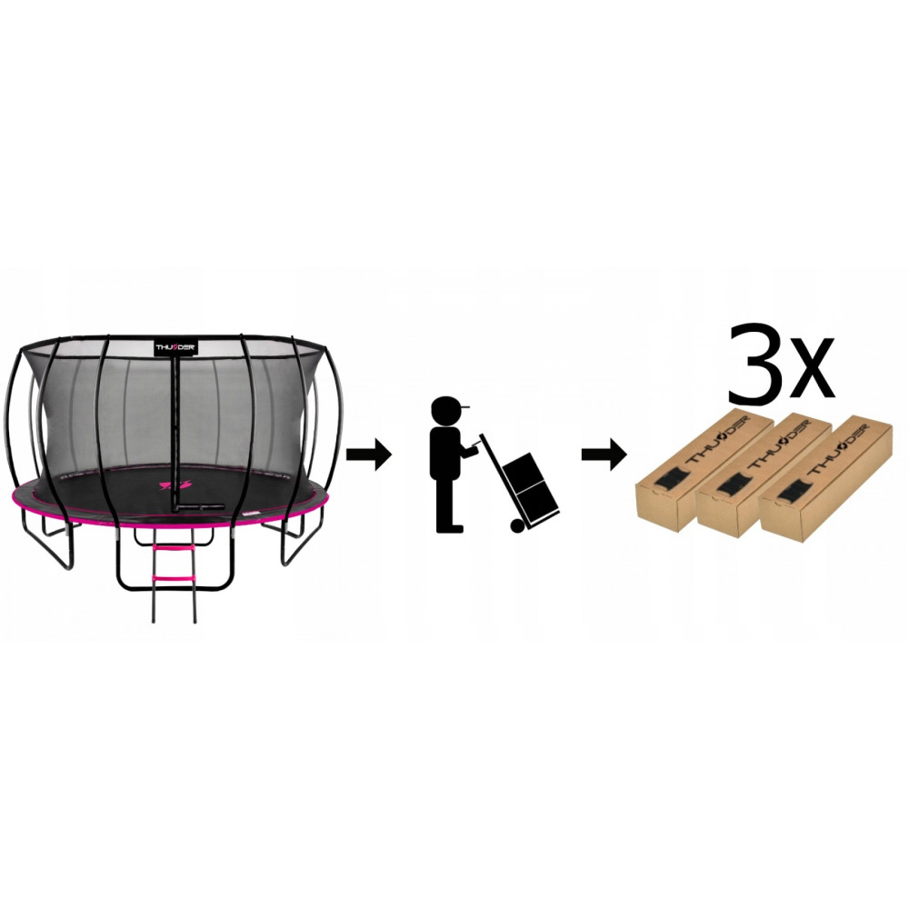 Батут із внутрішньою сіткою THUNDER Inside Ultra 16FT 490 см Black/Pink