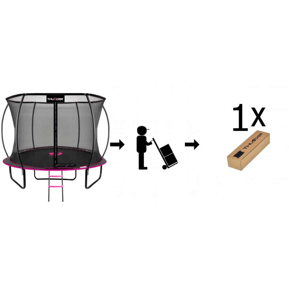 Батут із внутрішньою сіткою THUNDER Inside Ultra 6FT 185 см Black/Pink