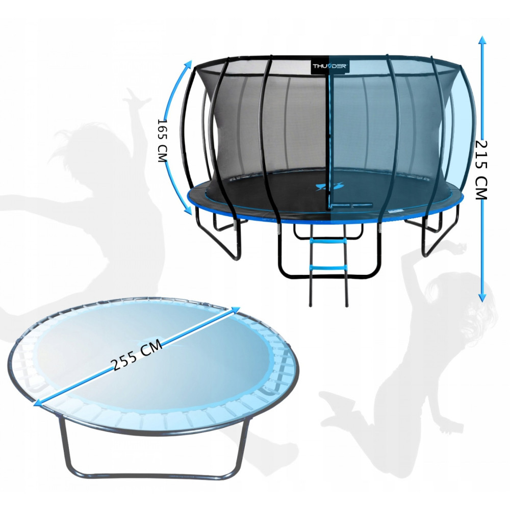Батут с внутренней сеткой THUNDER Inside Ultra 8FT 255 см Black/Blue