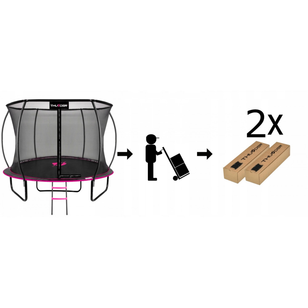 Батут із внутрішньою сіткою THUNDER Inside Ultra 8FT 255 см Black/Pink