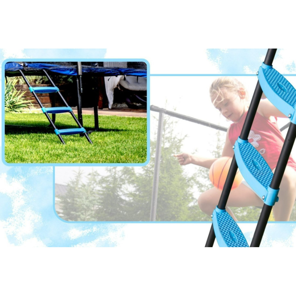 Батут с внутренней сеткой THUNDER Outside Phenom 8x12FT Black\Blue