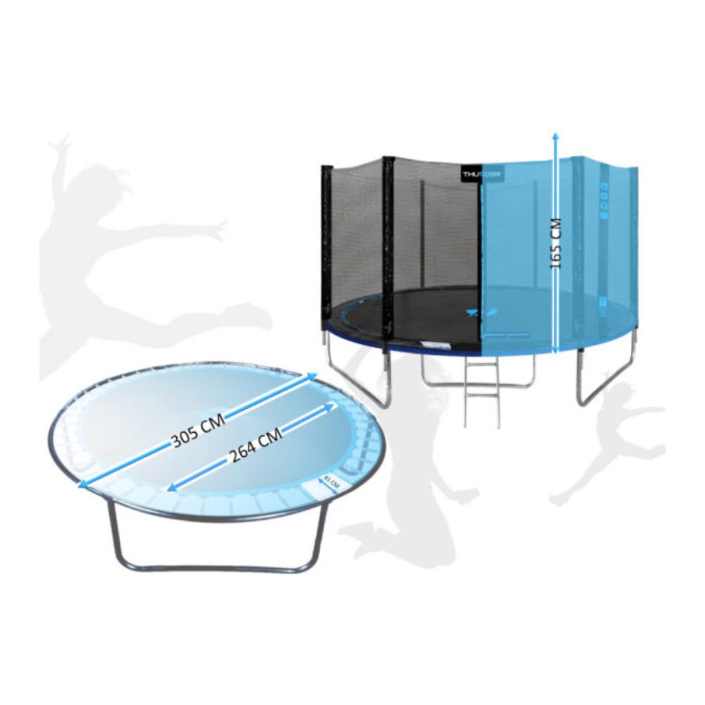 Батут із внутрішньою сіткою THUNDER OUTSIDE PRO 10FT 305 см Black/Blue