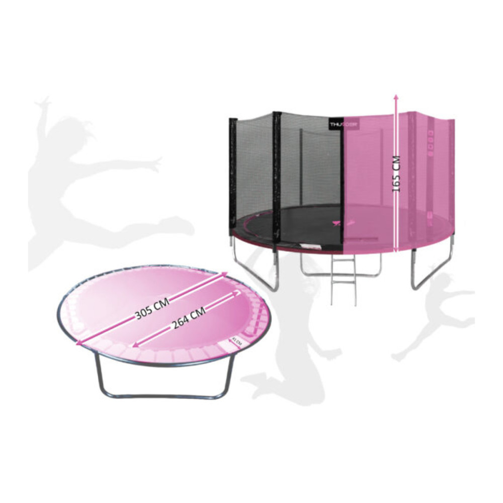 Батут с внутренней сеткой THUNDER OUTSIDE PRO 10FT 305 см Black/Pink